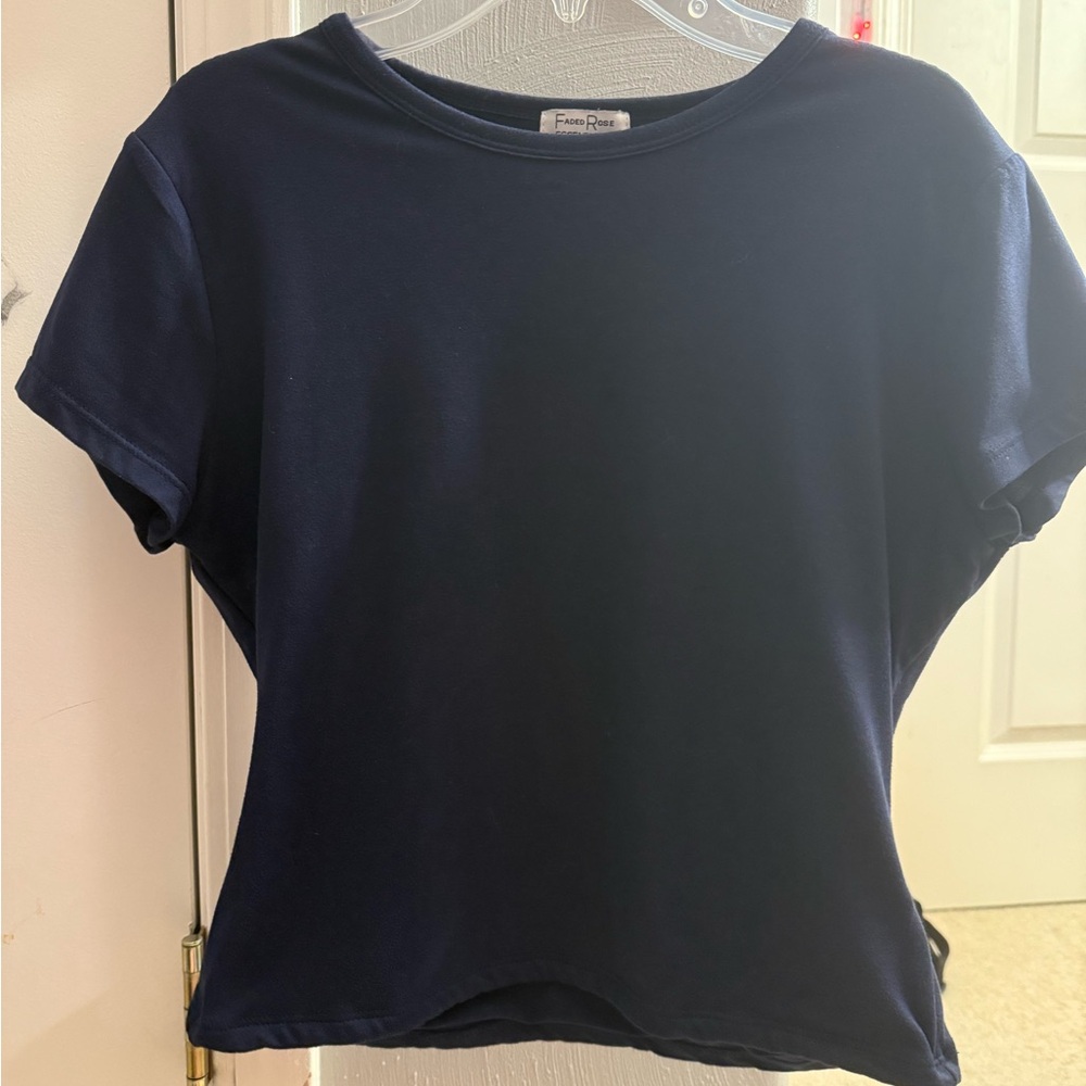 Blue Relaxed Boxy Short Sleeve Tee